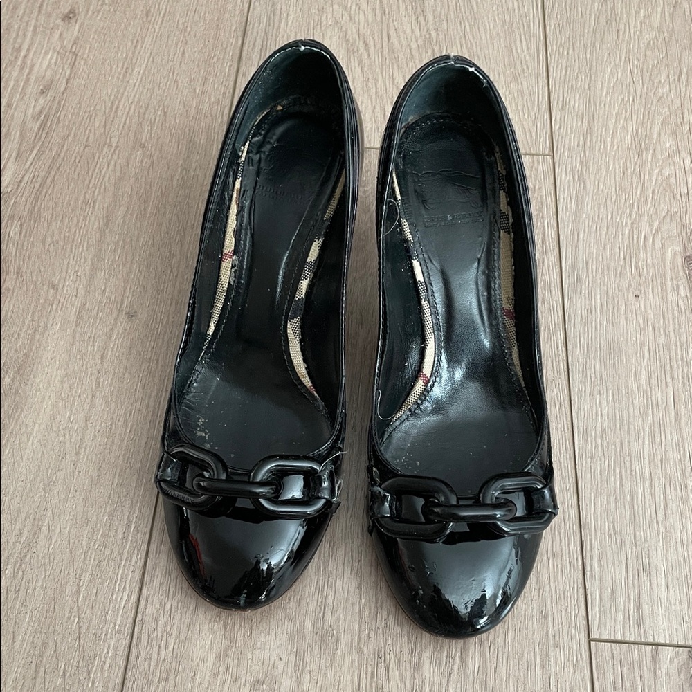 Burberry Black Patent Leather Heels